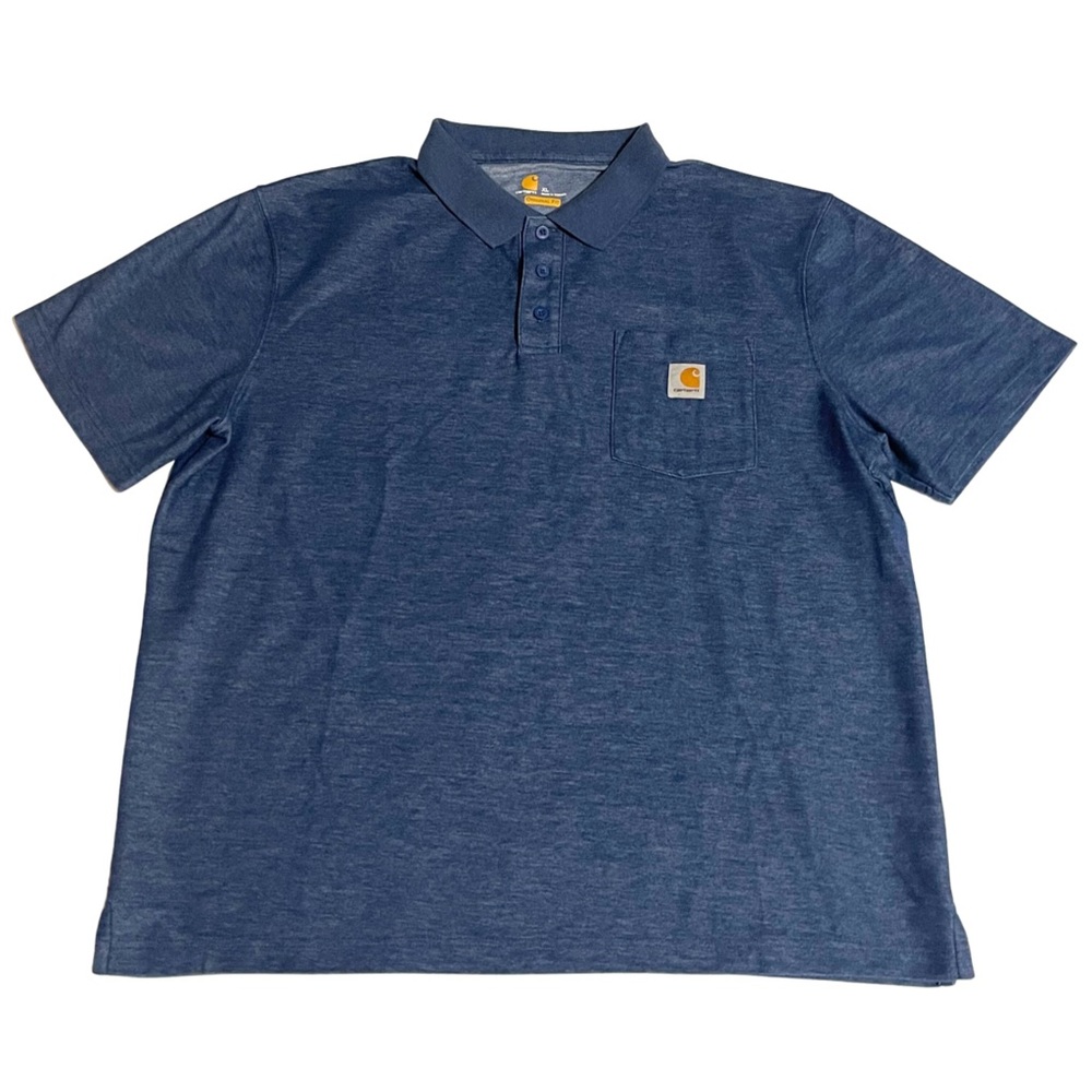 Carhartt Polo Mens Size XL Blue Original Fit Casual Cotton